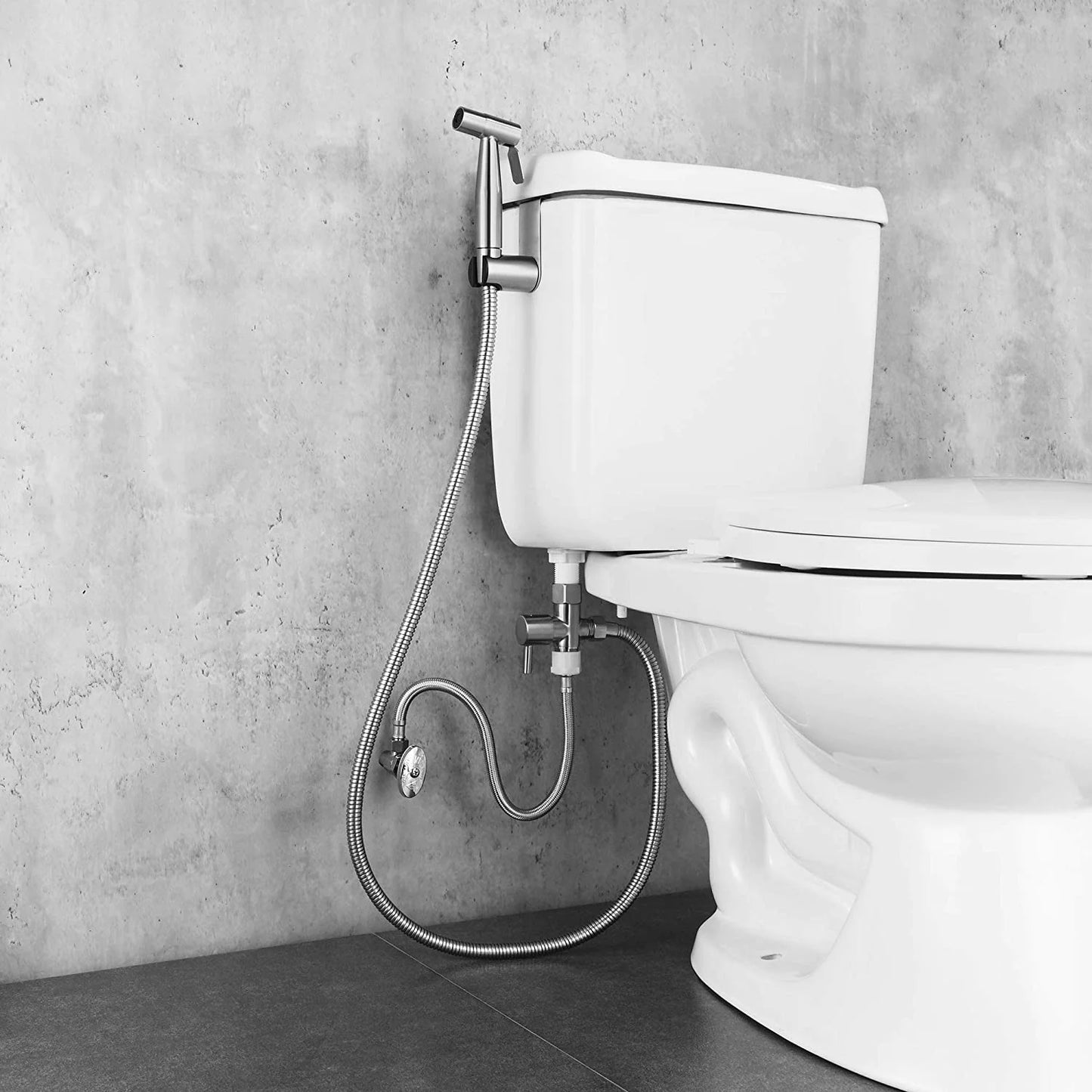 Toilettes Shattaf Adaptateur Tuyau Bidet Spray Pomme de douche à main en acier inoxydable US