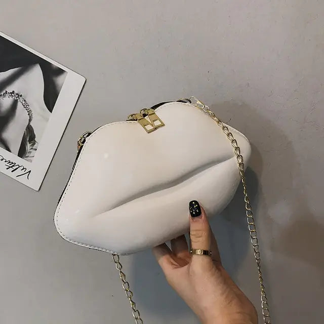 Mini sacs pour femmes 2023 New Fashion All-match Women's Shoulder Bag PU Solid Color Zipper Crossbody Patent Leather Lip Chain Bag