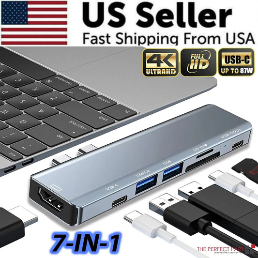 Adaptateur Multiport USB-C Hub Type C Vers USB 3.0 4K HDMI Pour Macbook Pro / Air USA