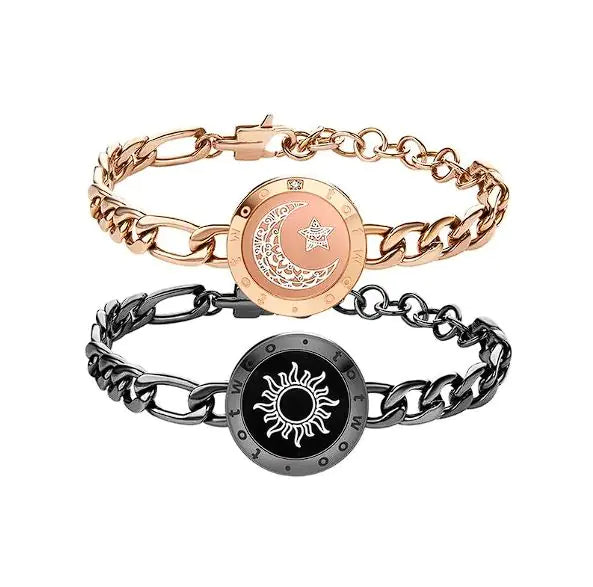 Bracelet de couple à détection intelligente Sun-Moon