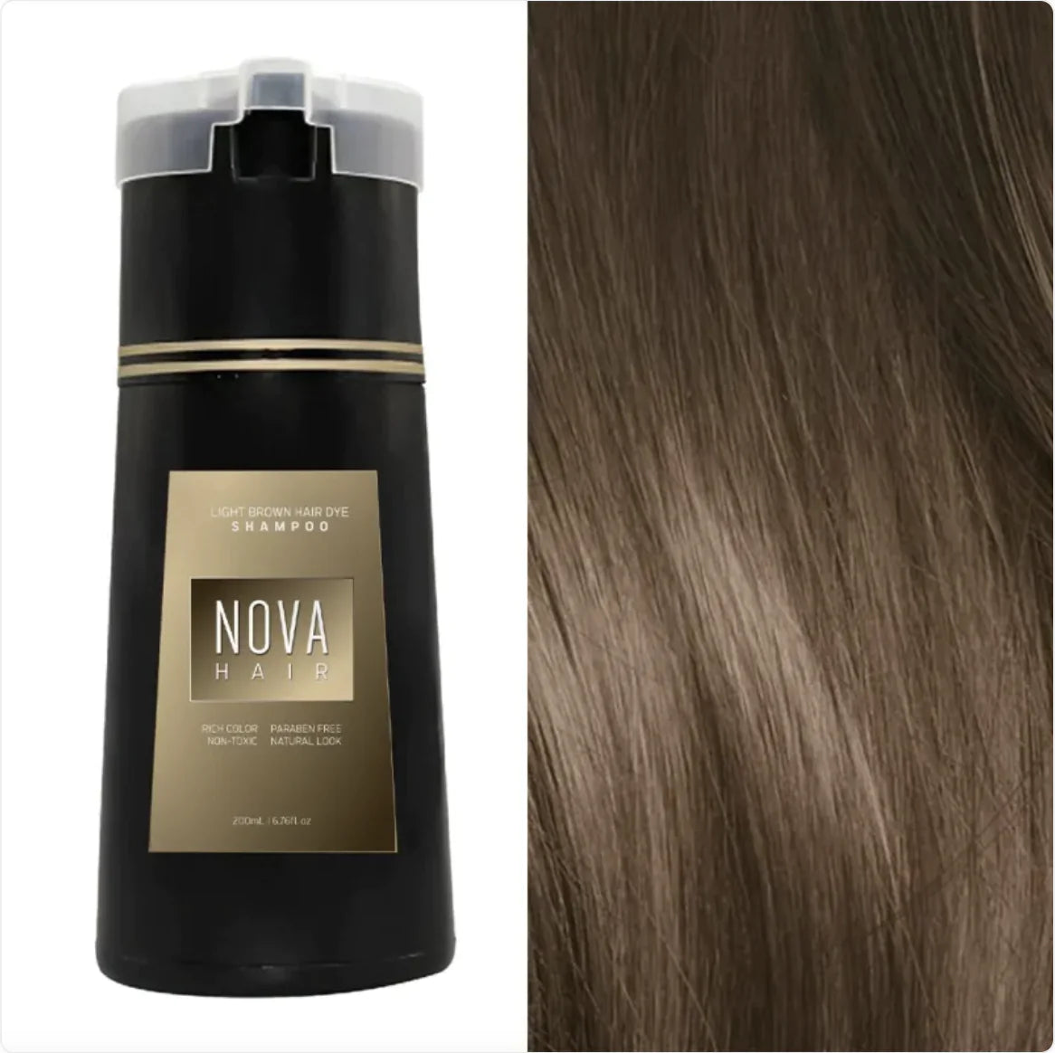 Shampooing naturel 3-en-1 pour teinture et soins capillaires - Couleur à action rapide et longue durée pour hommes et femmes
