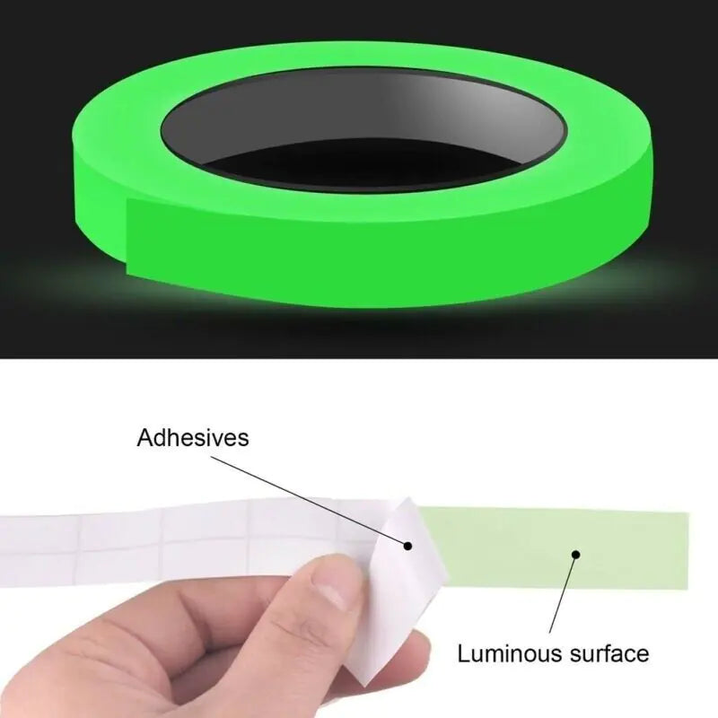 2PC Ruban lumineux Auto-adhésif Glow In The Dark Autocollant mural Lumière fluorescente