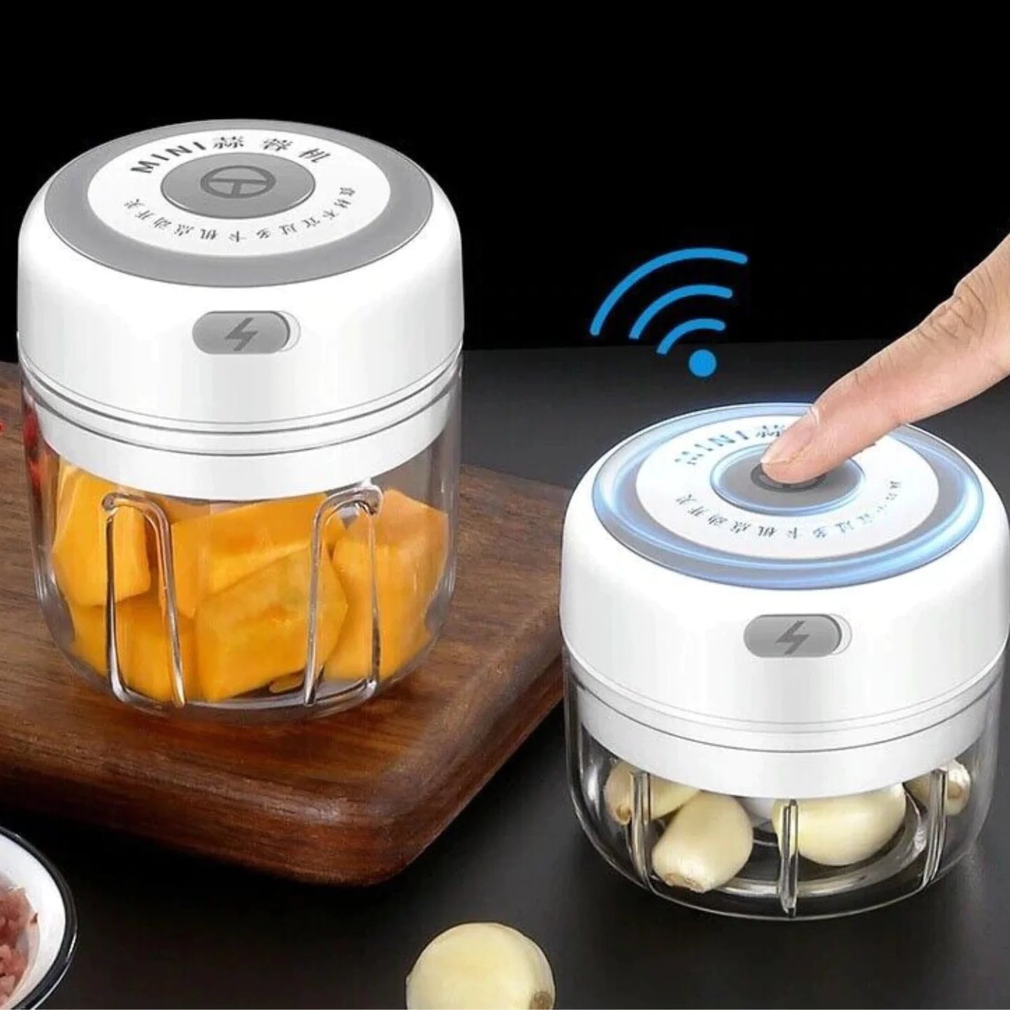 Électrique 300ML Ail Presse Chopper Chili Oignon Fruits Viande Hachoir Mélangeur Mélangeur