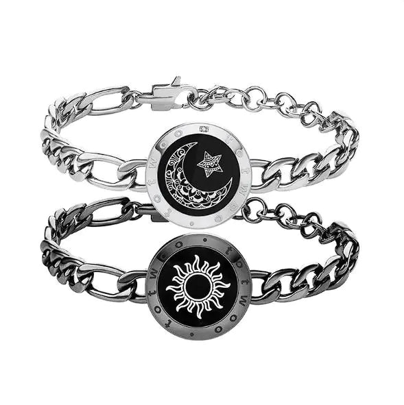 Bracelet de couple à détection intelligente Sun-Moon