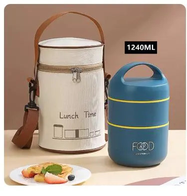 Boîte à lunch en acier inoxydable de grande capacité 1240ML/1590ML