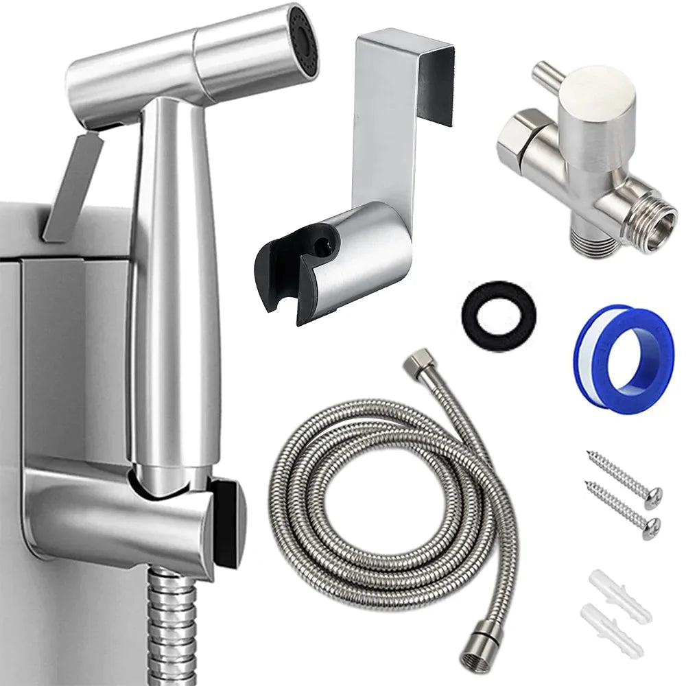Toilettes Shattaf Adaptateur Tuyau Bidet Spray Pomme de douche à main en acier inoxydable US