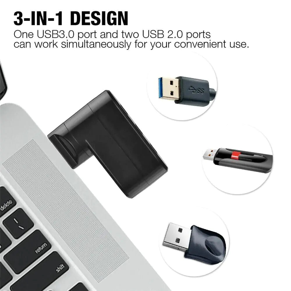 Adaptateur pour ordinateur portable haute vitesse 3 ports USB 3.0 Multi HUB Splitter Expansion Desktop PC