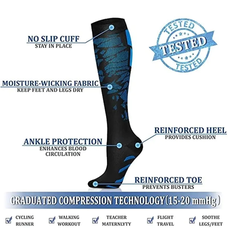Chaussettes de récupération sportive à compression graduée