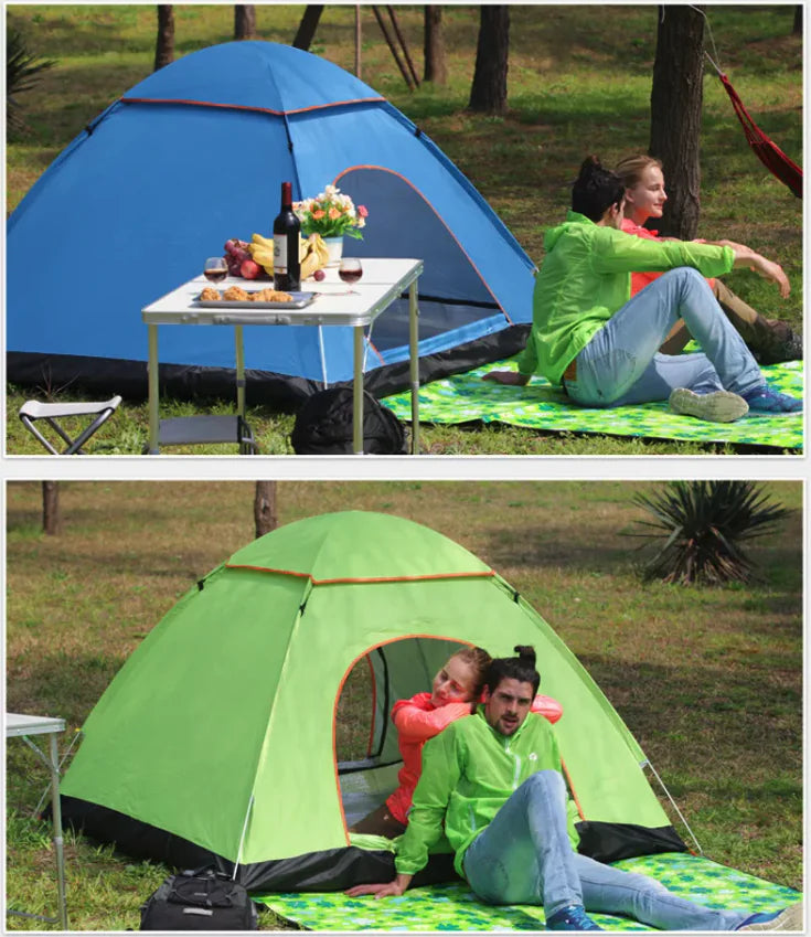 Tente Pop Up Tente De Camping Pour 2-3 Personnes Abri De Randonnée Étanche À L'auvent Pour L'extérieur