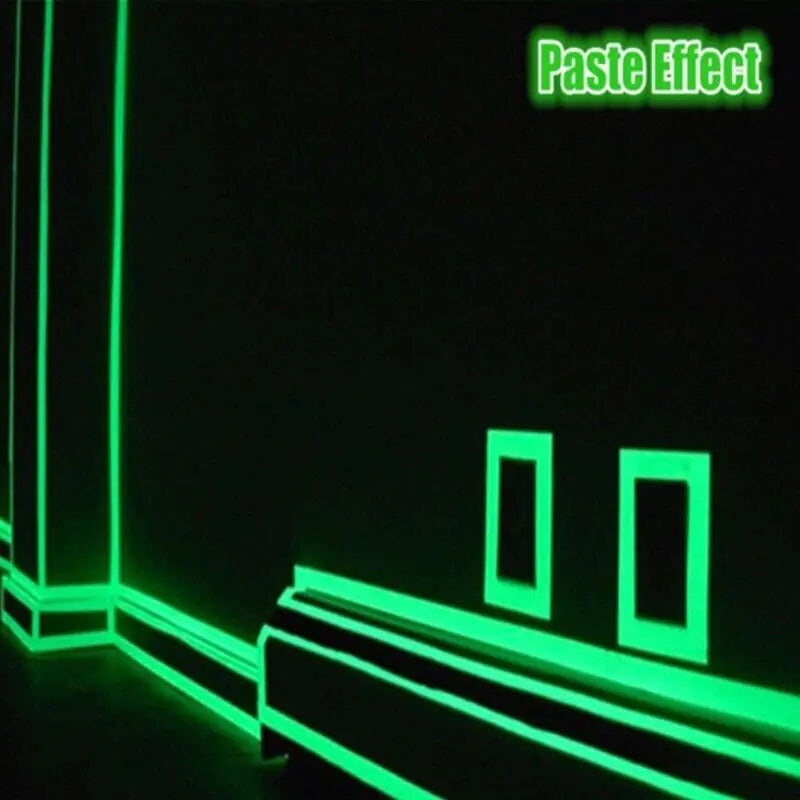 2PC Ruban lumineux Auto-adhésif Glow In The Dark Autocollant mural Lumière fluorescente