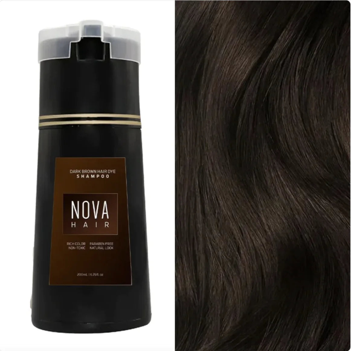 Shampooing naturel 3-en-1 pour teinture et soins capillaires - Couleur à action rapide et longue durée pour hommes et femmes