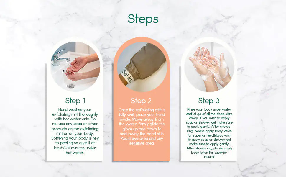 Gants de bain exfoliants en soie