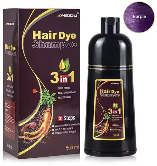 Shampooing de teinture capillaire naturelle 3-en-1 - Couverture grise rapide et facile, nettoie et nourrit