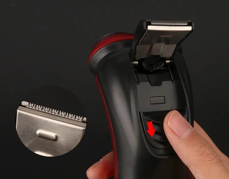 Rasoir rotatif étanche pour hommes Rasoir électrique Pop-Up Trimmer Wet Dry Wireless