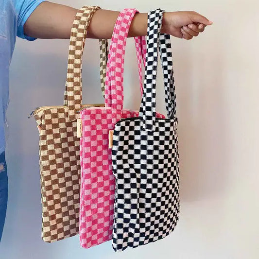 Sac fourre-tout à carreaux