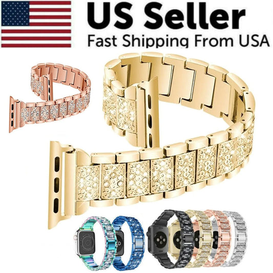 Crystal Bling Band Case iWatch Strap pour Apple Watch Ultra Series 8 7 SE 6 5 4 3