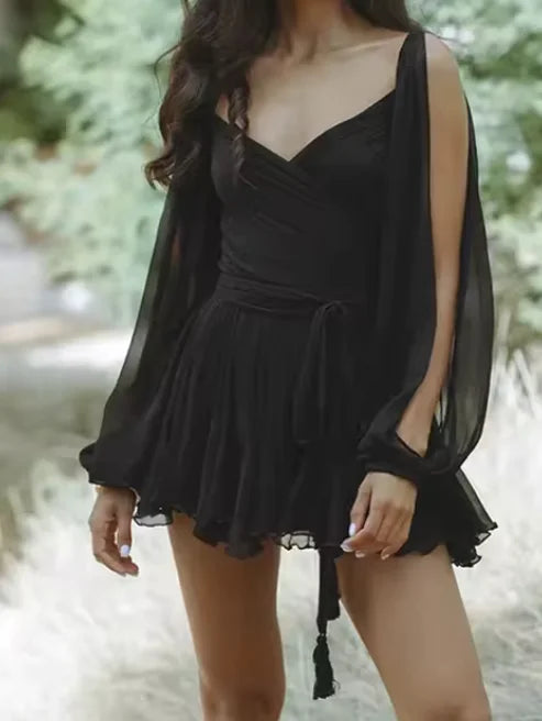Mini-robe à col en V Summer Breeze