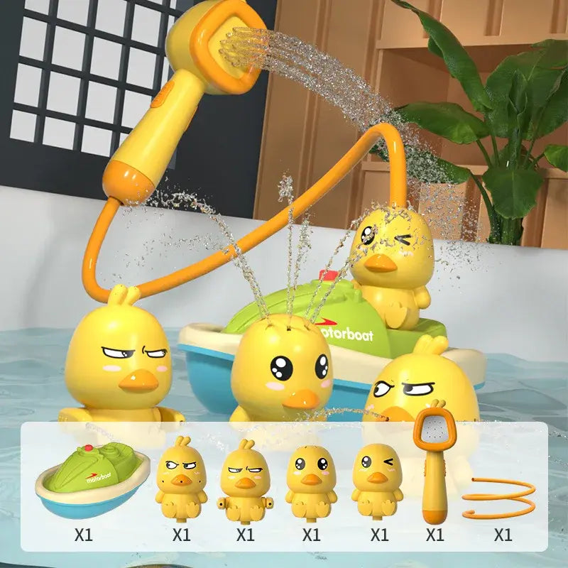 Ensemble de jouets de bain pour bébé en spray de canard électrique