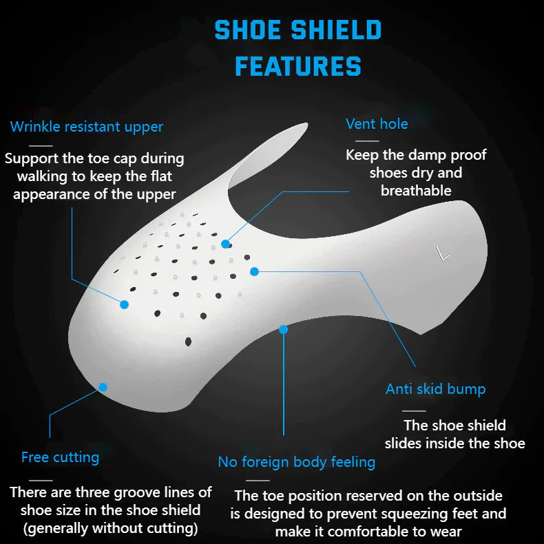 Paire de chaussures de sport Anti-crésures Protecteur de réduction de la force de l'orteil Couverture de chaussures de plis