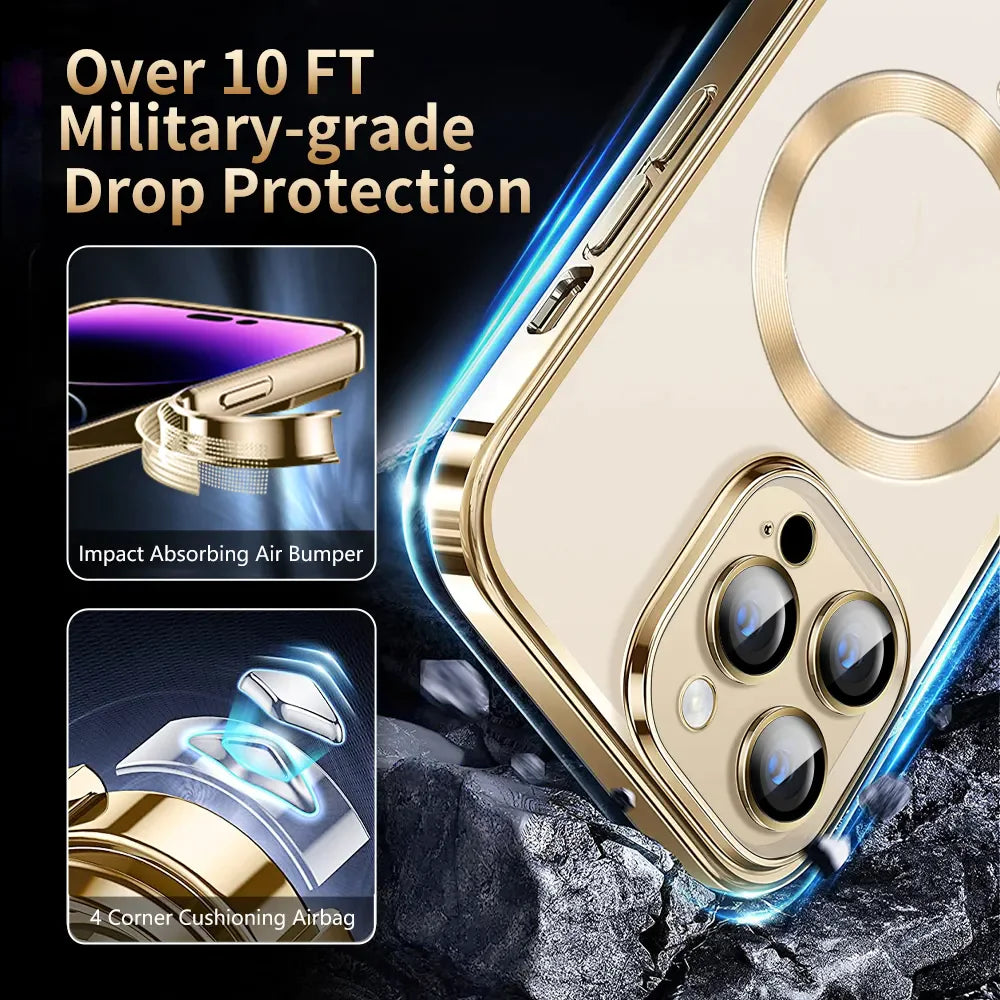 Pour Apple iPhone 14 13 12 11 Pro Max Case Mag Safe Couverture de l'objectif magnétique de l'appareil photo