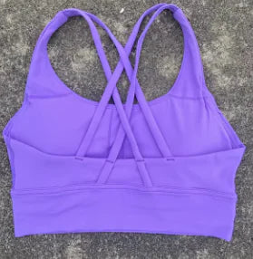 Soutien-gorge de sport de fitness à dos croisé pour femmes