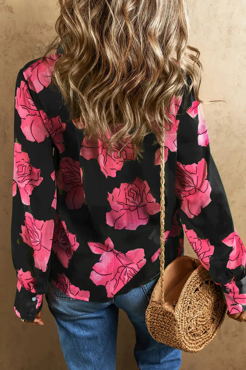 Chemise à manches longues rose-