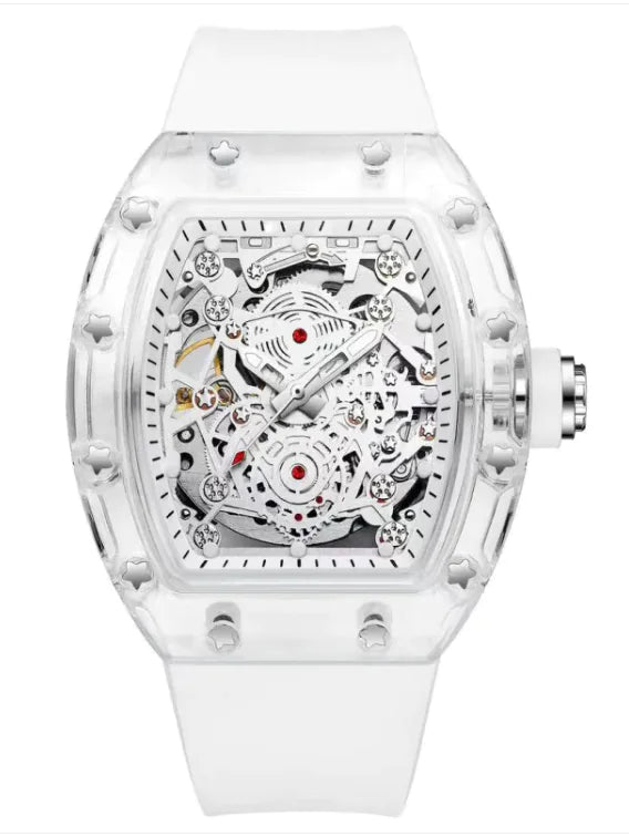 Nouvelle montre mécanique creuse étanche automatique pour hommes