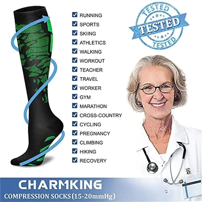 Chaussettes de récupération sportive à compression graduée