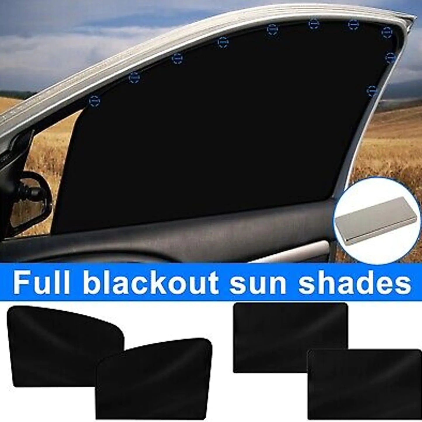4X Magnetic Car Side Front Rear Window Sun Shade Cover Mesh Shield Protection UV