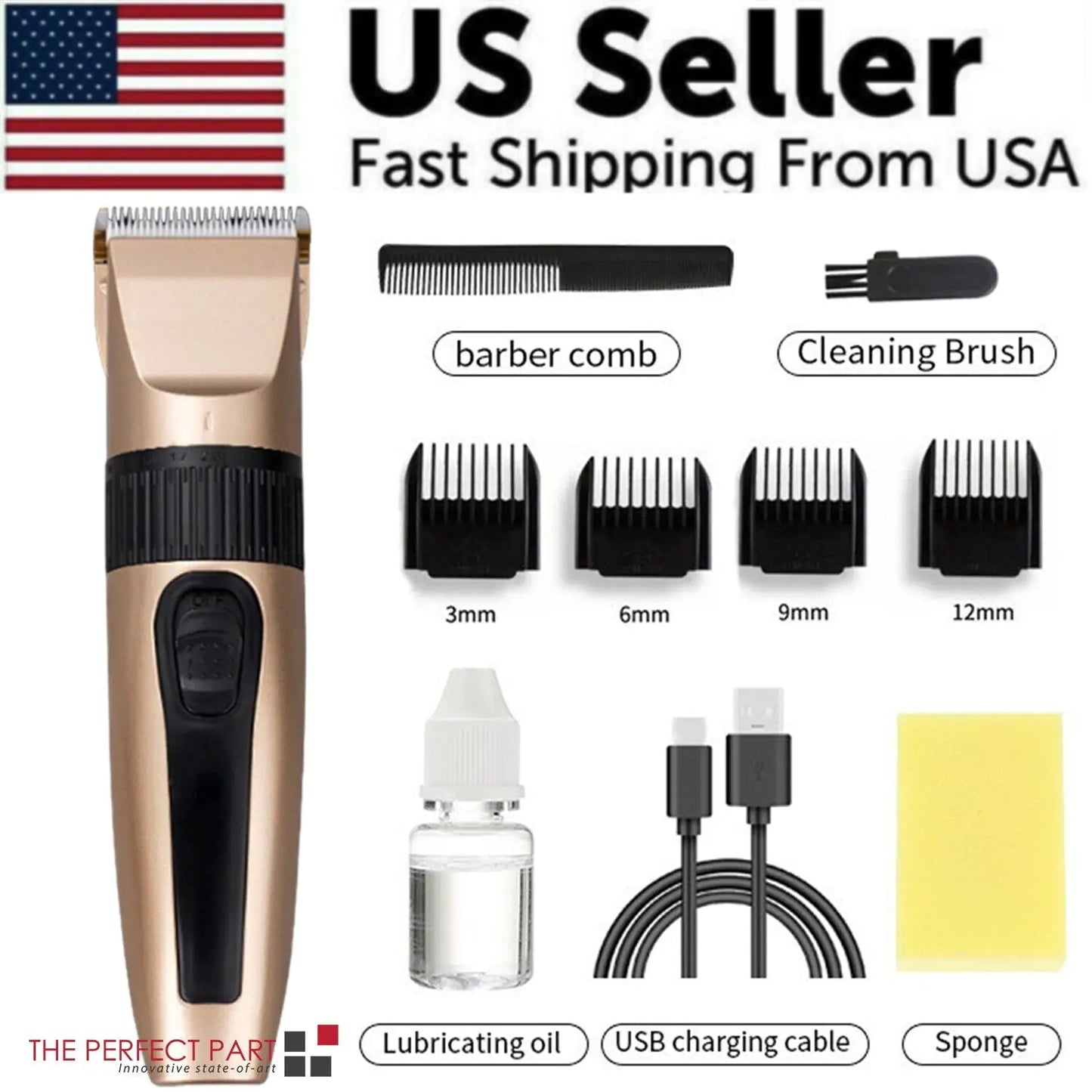 Tondeuses à cheveux professionnelles Trimmer Mens Barber Hair Cutting Kit Machine sans fil