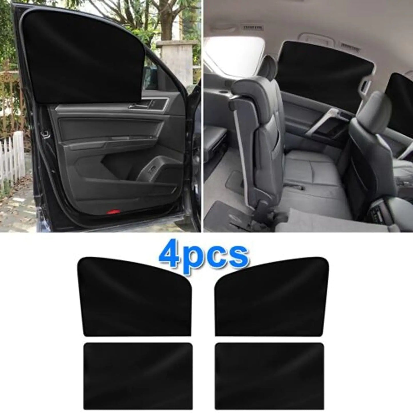 4X Magnetic Car Side Front Rear Window Sun Shade Cover Mesh Shield Protection UV