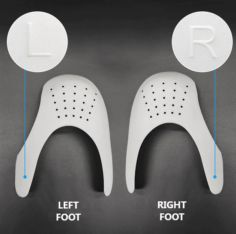 Paire de chaussures de sport Anti-crésures Protecteur de réduction de la force de l'orteil Couverture de chaussures de plis