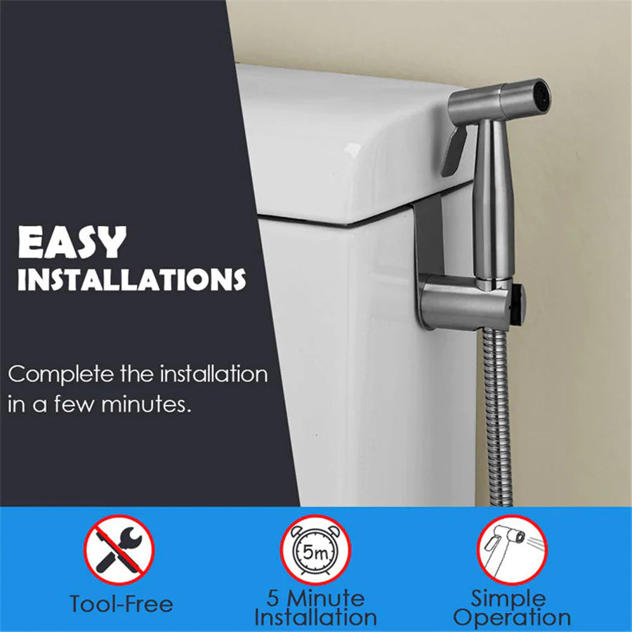 Toilettes Shattaf Adaptateur Tuyau Bidet Spray Pomme de douche à main en acier inoxydable US