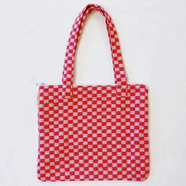 Sac fourre-tout à carreaux