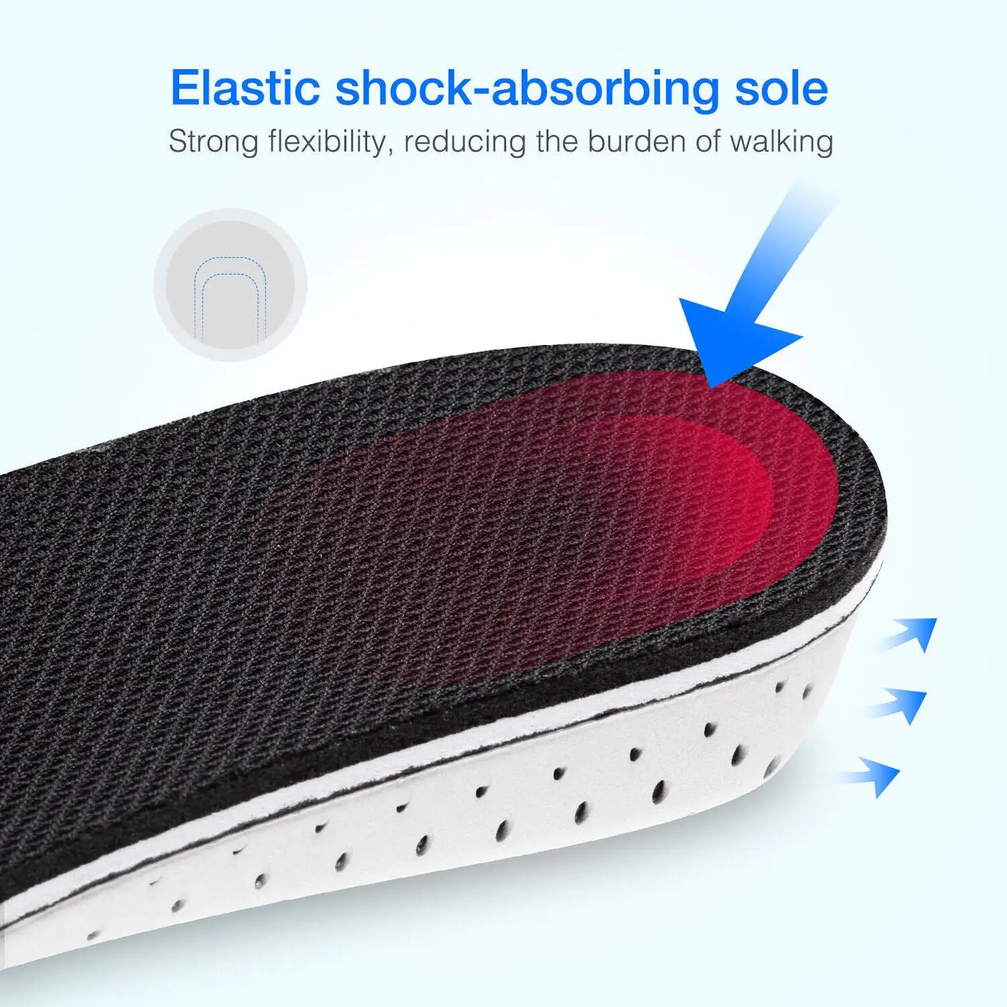 Hommes Femmes Invisible Height Increase Insoles Heel Lift Taller Shoe Inserts Pad US