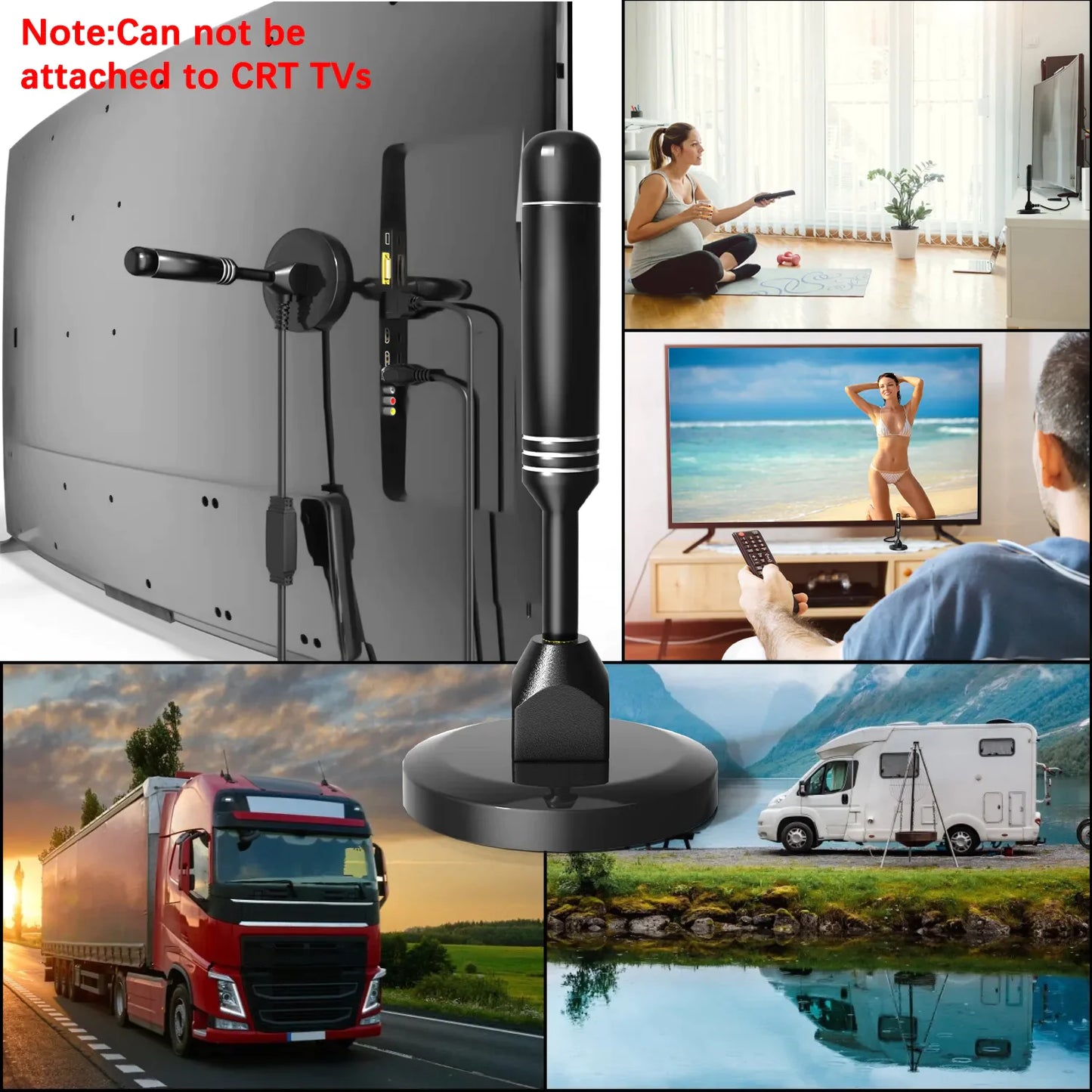 5600Miles Antenne TV améliorée HDTV Amplifiée Numérique 4K 1080P Longue Portée Intérieur