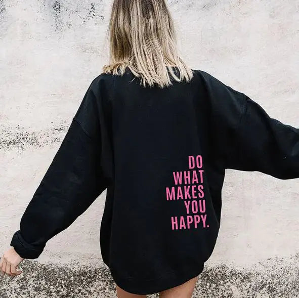Sweat à capuche sport avec imprimé « Faites ce qui vous rend heureux »