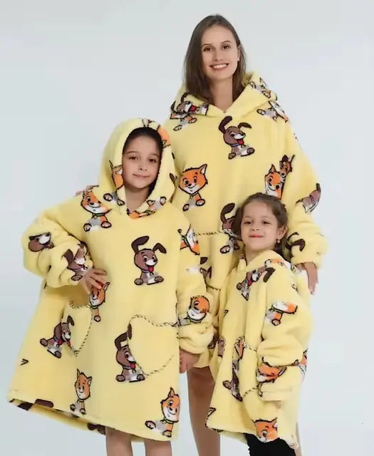 Sweat à capuche en velours surdimensionné en peluche