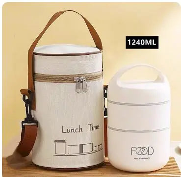 Boîte à lunch en acier inoxydable de grande capacité 1240ML/1590ML