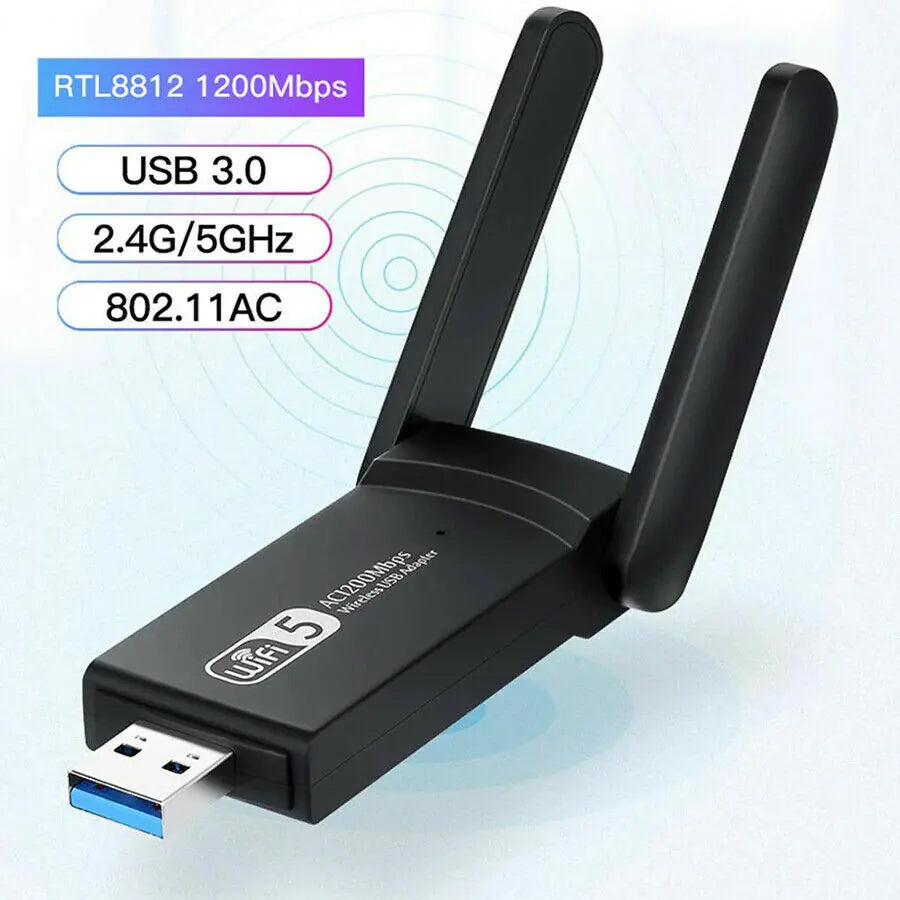 1200 Mbps Longue Portée AC1200 Dual Band 5GHz Wireless USB 3.0 WiFi Adapter Antennas