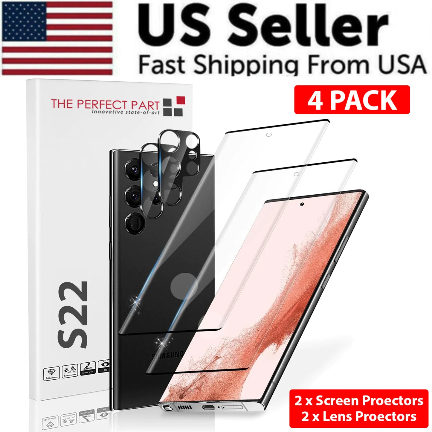 Protecteur D'écran En Verre Trempé Lens Hydrogel Pour Samsung S23 S22 Ultra Plus USA