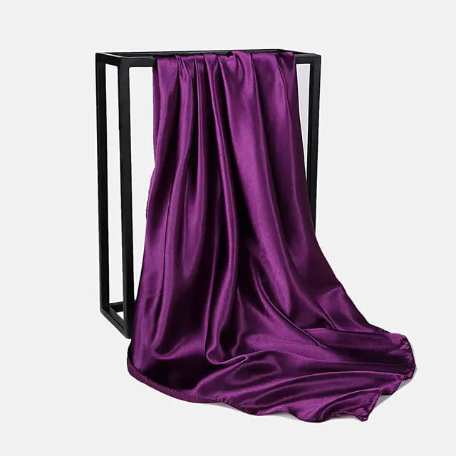 Foulard foulard en soie de couleur unie
