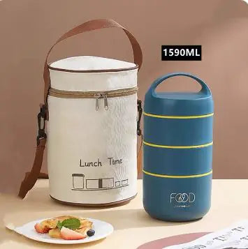 Boîte à lunch en acier inoxydable de grande capacité 1240ML/1590ML