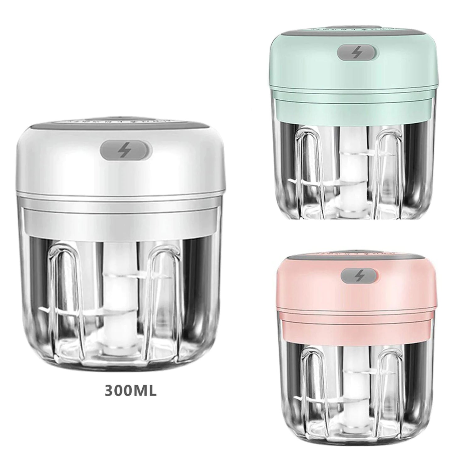 Électrique 300ML Ail Presse Chopper Chili Oignon Fruits Viande Hachoir Mélangeur Mélangeur