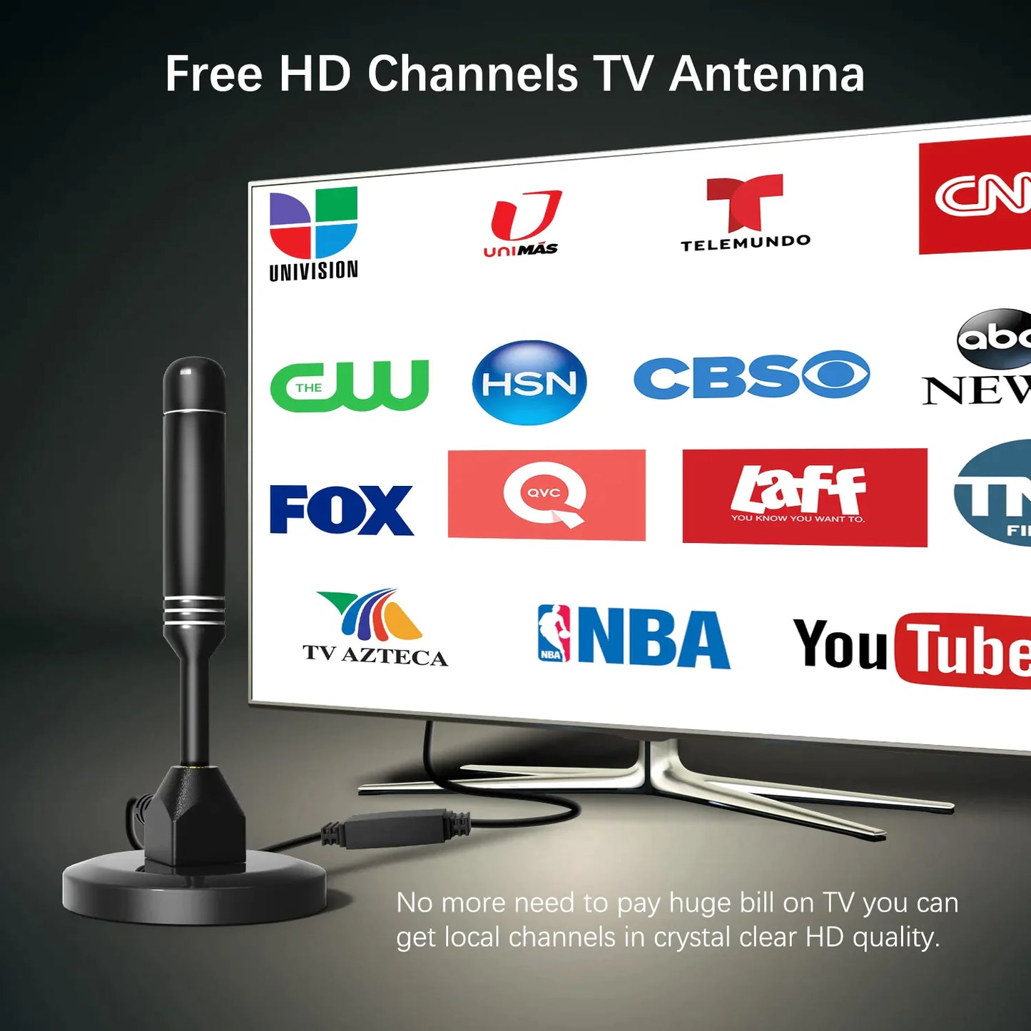 5600Miles Antenne TV améliorée HDTV Amplifiée Numérique 4K 1080P Longue Portée Intérieur