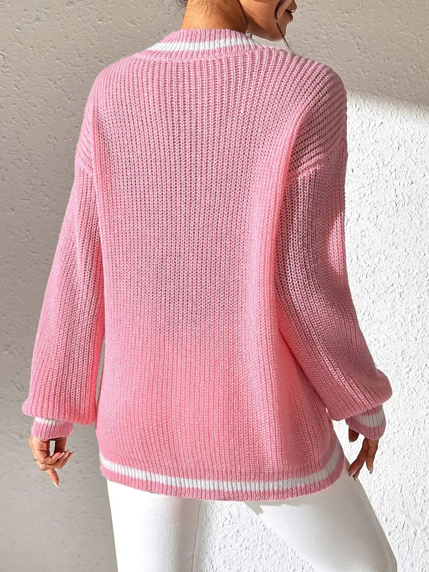 Gilet pull tricoté à col en V