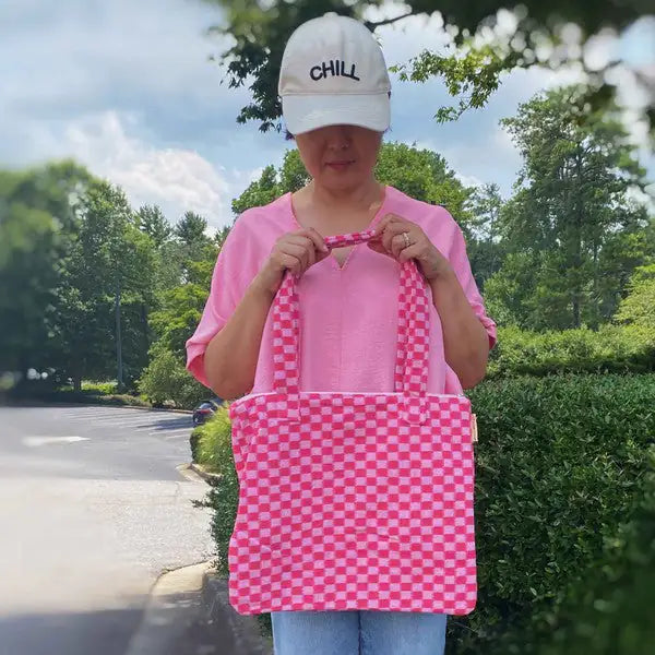 Sac fourre-tout à carreaux