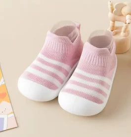 Chaussettes tricotées à rayures pour enfants de printemps et d'automne