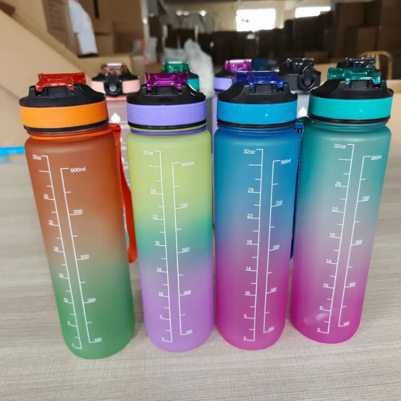 Bouteille d'eau de 1 litre Bouteille d'eau de sport de motivation étanche