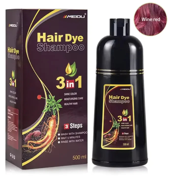 Shampooing de teinture capillaire naturelle 3-en-1 - Couverture grise rapide et facile, nettoie et nourrit